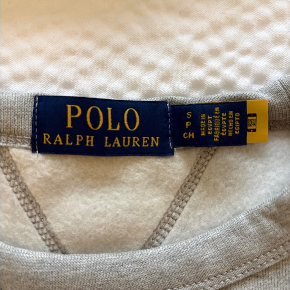 Polo by Ralph Lauren Light Gray Crewneck Sweatshirt, men’s small NWOT - Picture 3 of 4